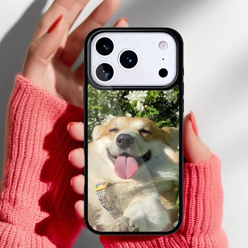 Забавный чехол для телефона с корги для iPhone 17 16 15 14 13 Pro Max Задняя крышка для 12 11 Pro Coque