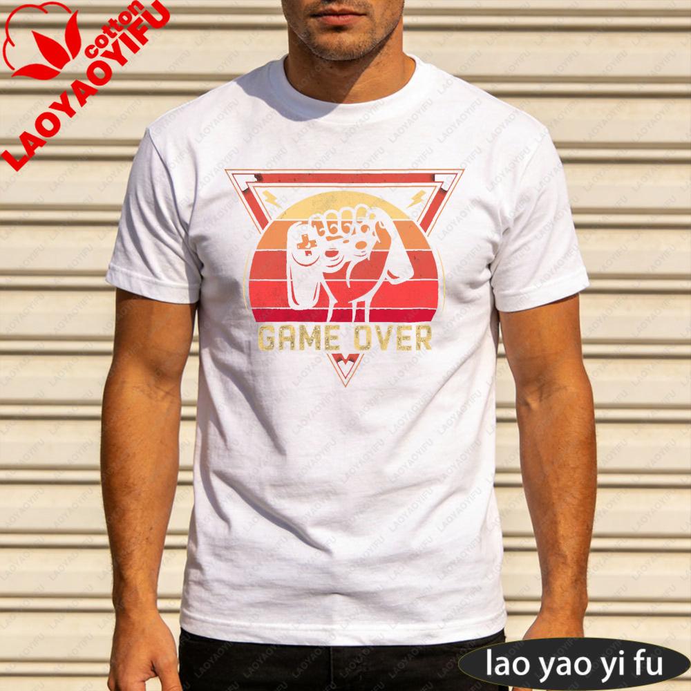 Retro Gaming Game Over Tshirt Unisex Summer Casual Short Sleeve Cotton Fashion Tee Top Unisex Gift For Gamer Party Wear