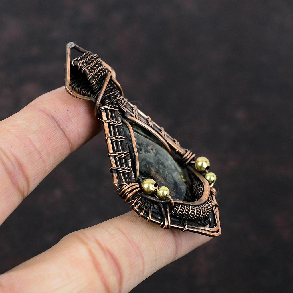 Eudialyte Pendant Copper Wire Wrapped Pendant Gemstone Pendant Handmade Copper Jewelry Designer Pendant Wire Wrapped Jewelry Engagement Gift