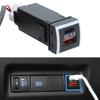Быстрое зарядное устройство 48 В с вольтметром PD+QC3.0, двойной порт USB Type-C, автомобильный адаптер с синим световым кругом, аксессуары для телефона в автомобиль, для Toyota