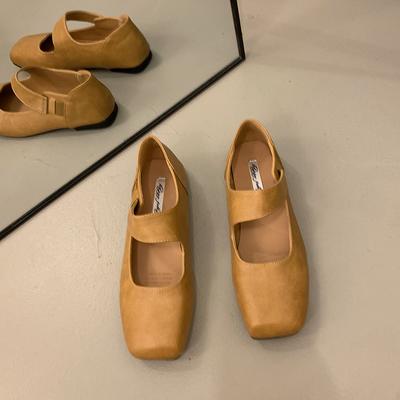 Балетки с квадратным носком весна/осень, однотонная эластичная женская обувь на распродаже 2024 года, высококачественные неглубокие лаконичные балетки