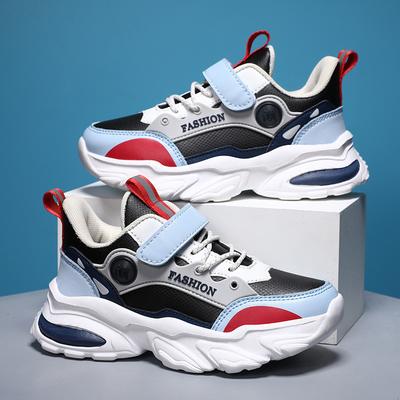 Мальчиковая обувь осень и зима детская кожаная мягкая подошва нескользящая спортивная обувь для средних и больших детей бархатные теплые хлопковые туфли