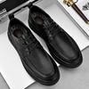 Fashion British Men's Shoes Trend Thick Soled Men's Oxford Shoes Versatile Lace Up Office Men's Business Dress Shoes Free Delivery