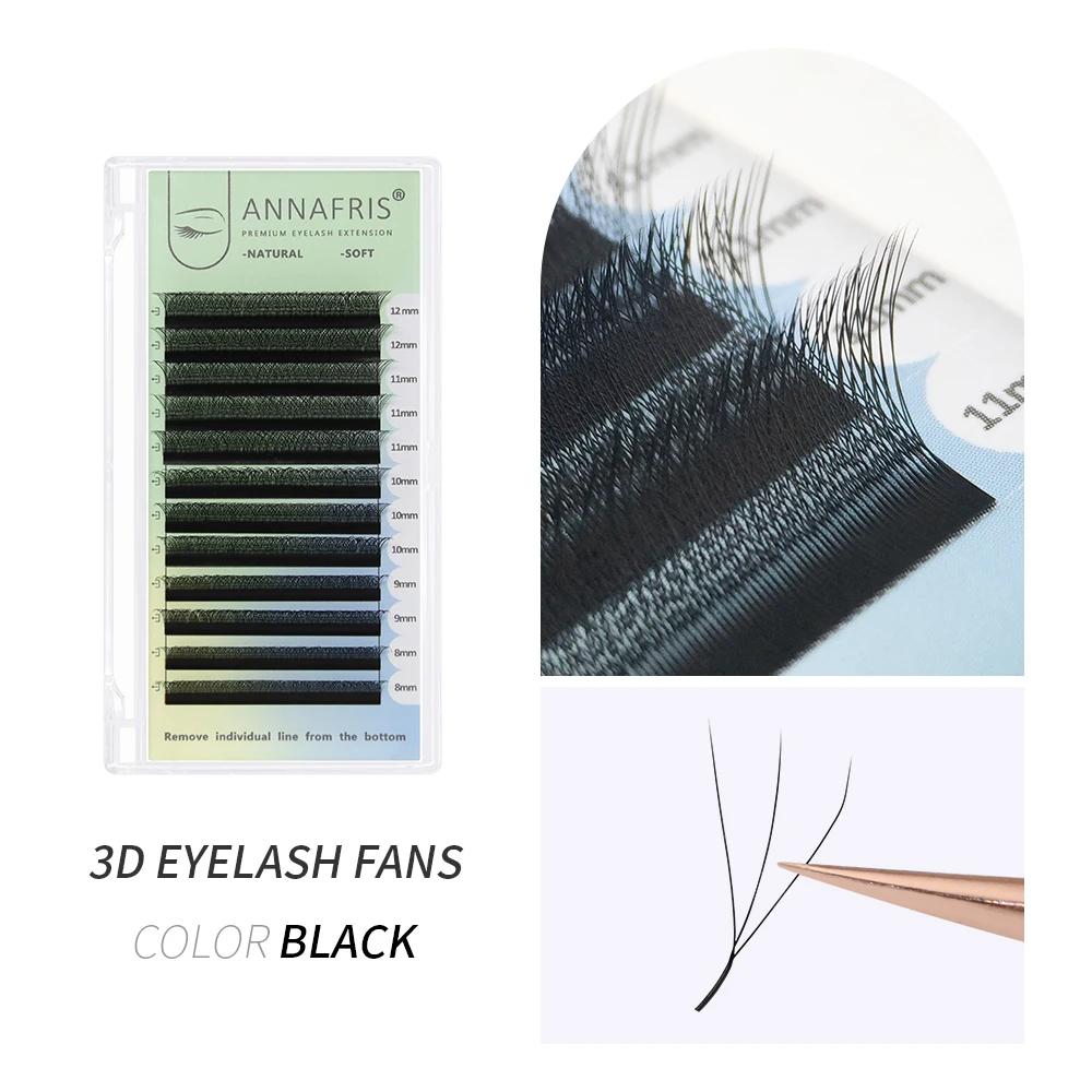 ANNAFRIS W Shape Eyelash Extensions 3D Premade Volume Fan W Style YY High Quality Natural Faux Mink Individual Lashes Supplies