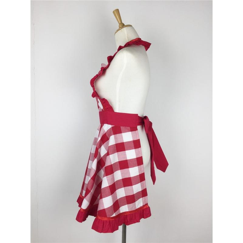 Винтажный хлопковый фартук в клетку для домашней кухни, уборки, работы в маникюрном салоне, рабочий халат-фартук