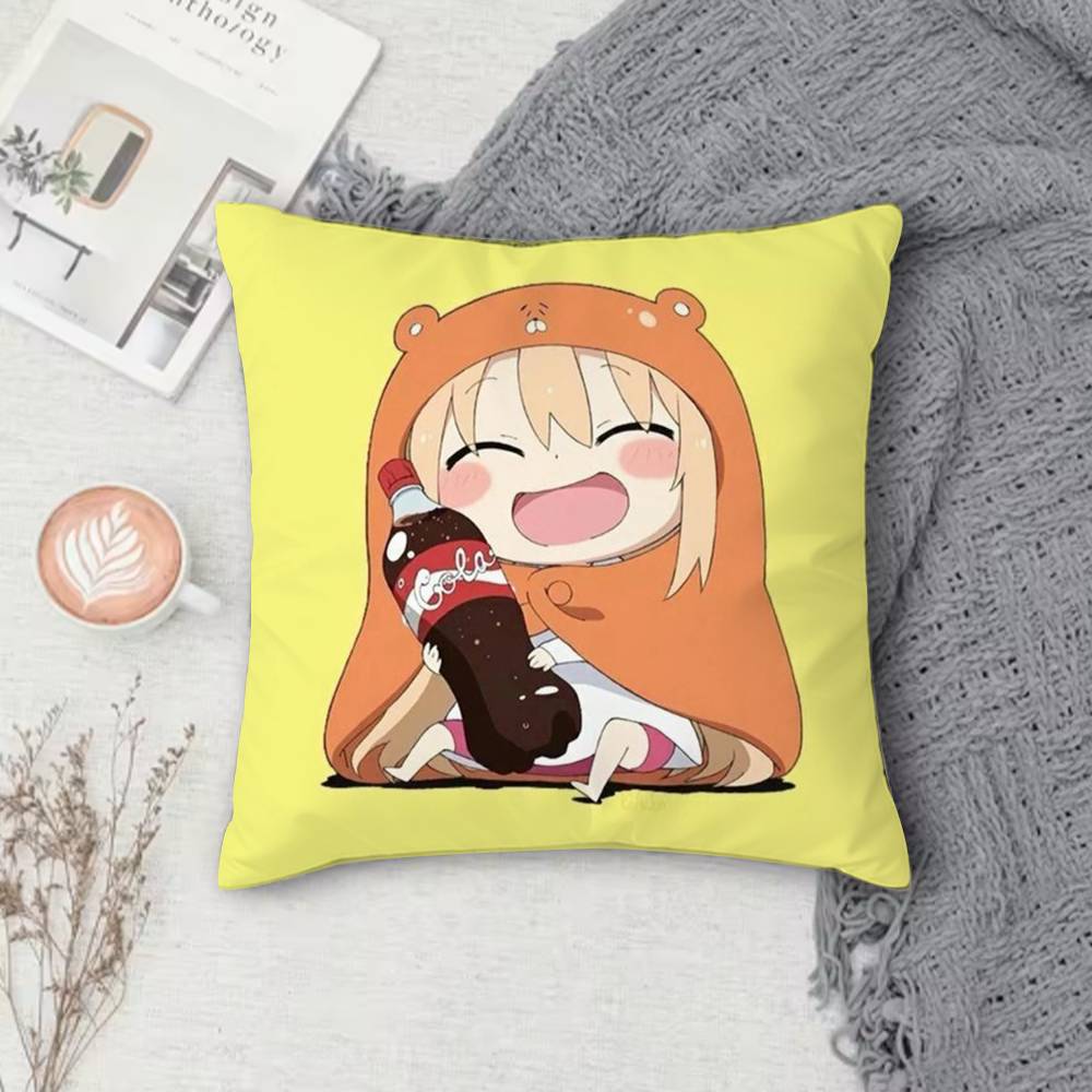Декоративная квадратная наволочка с двусторонней печатью Himouto Umaru-chan для дивана, гостиной, домашнего декора