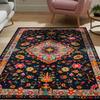 Bohemian Style Carpet Rose Red Living Room Bedroom Floor Mat Outdoor Terrace Garden Decoration Room Area Home Decoration Mats