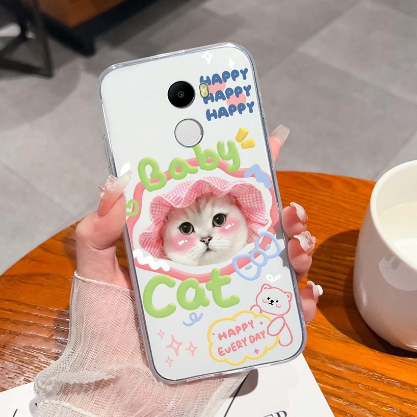 Чехол для Redmi 4 3 6 Pro 4A 4X 5A 5 Plus K90 Милый узор акулы и кошки Телефонные сумки Мягкий ультратонкий ТПУ силикон Противоскользящая оболочка для Redmi Прозрачная задняя крышка