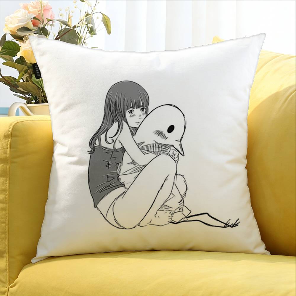 Cartoon GGoodnight Punpun World Various Sizes Square Pillow Case For Car Home Bedchamber Decor