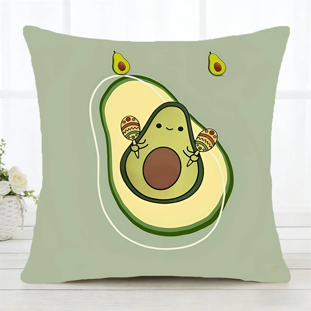 A Green Avocado Pillow Case Fashion Square Pillowcase Bedroom Sofa Room Ins Decoration Leisure