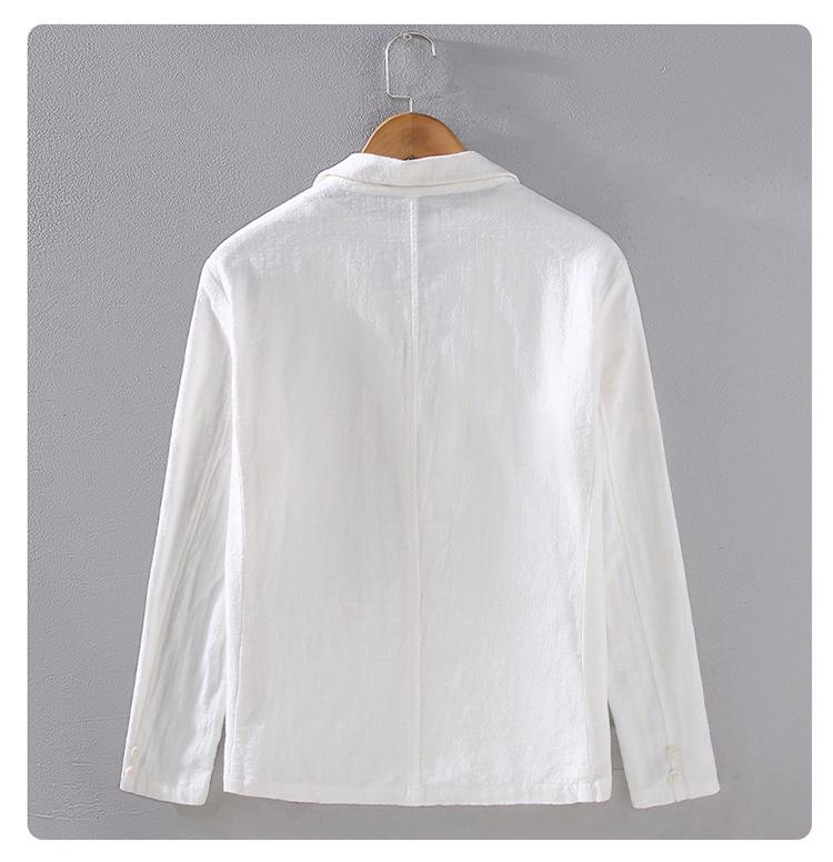 Мужская свободная повседневная куртка из хлопка и льна - Универсальный весенне-осенний топ для молодежи