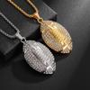 New Hiphop Jewelry Titanium Steel Gold-plated Rugby Pendant Necklace