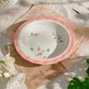Cute Pink Strawberry Hand-painted Underglaze Ceramic Tableware Household Soup Bowl and Dish Set Dinner Plates