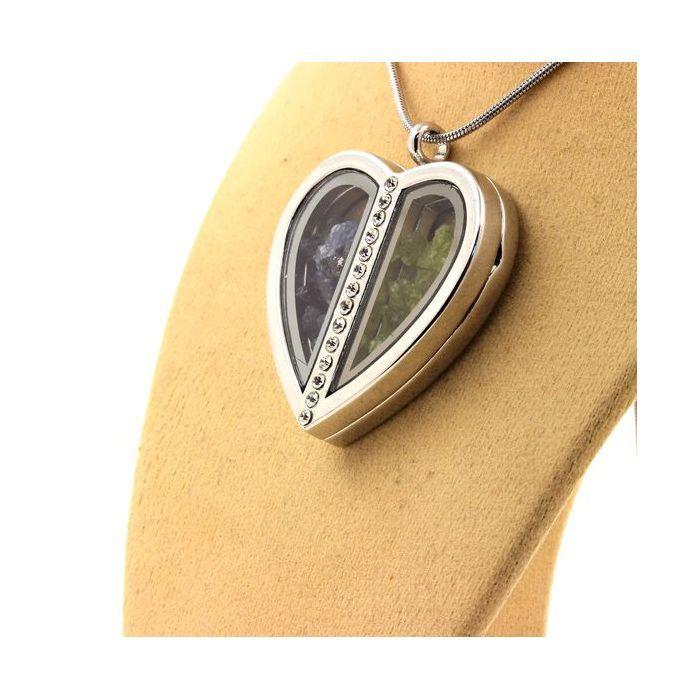 Stones and Minerals. Raw Sapphire + Peridot Necklace. Heart Model.