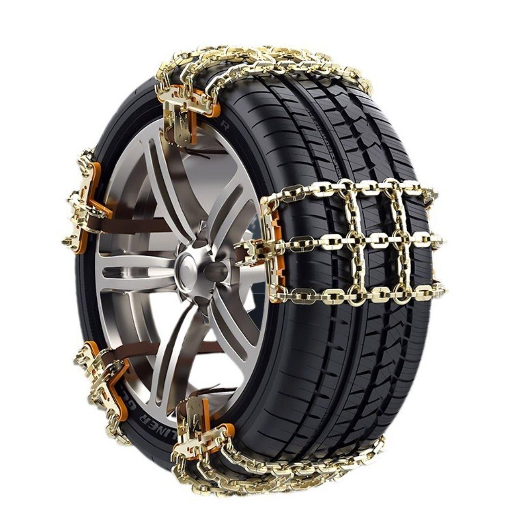 Thickened Stainless Steel Snow Chain Driving Safety Auto Anti-Skid Chain for Tire Width 165-285mm