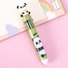 1 Piece Lytwtw's Cute Ballpoint Pen Press Cartoon Panda Multicolor 10 In 1 Colors Stationery School Office Supply Creative Kids
