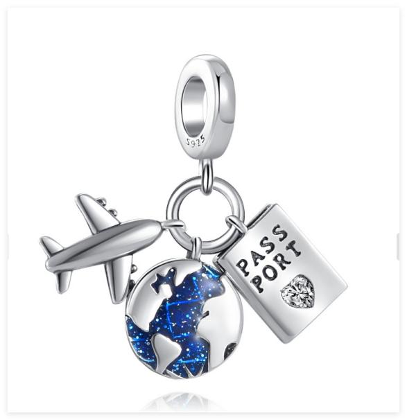 Серебро 925 пробы, Корабль, Башня из бусин, Самолет, Машина, Подвески, Браслет, Аксессуары для DIY, Изысканные украшения
