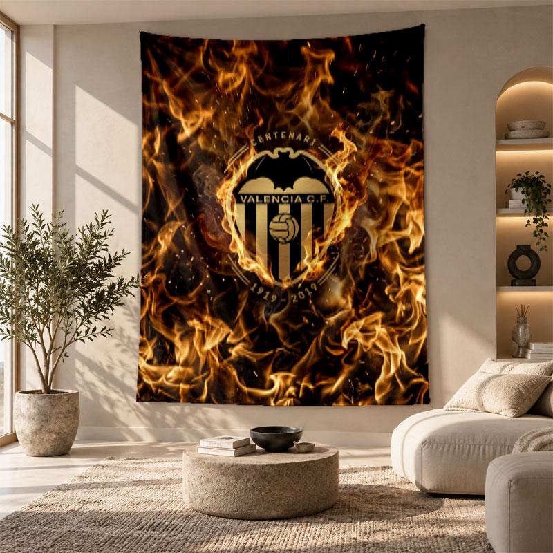 Decorative Tapestry,Valencia FC Printed Wall Art, Lightweight Wall Hanging For Bedroom Background