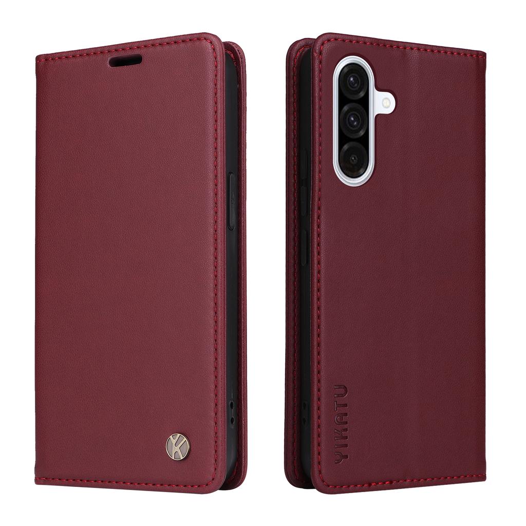 For Samsung Galaxy A56 5G Phone Cases YIKATU Magnetic Closure PU Leather Mobile Cover