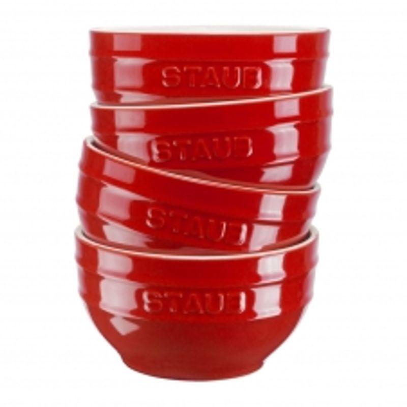 Staub Ceramic Bowl 12cm (Cherry Red) 4-piece set