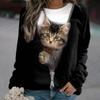 Funny Cat Hoodie Women Fashion Y2k Hoodies Sweatshirt Donkey Print Hoodie O-neck Clothes Animal Pullover Kawaii Sweats Girl Coat