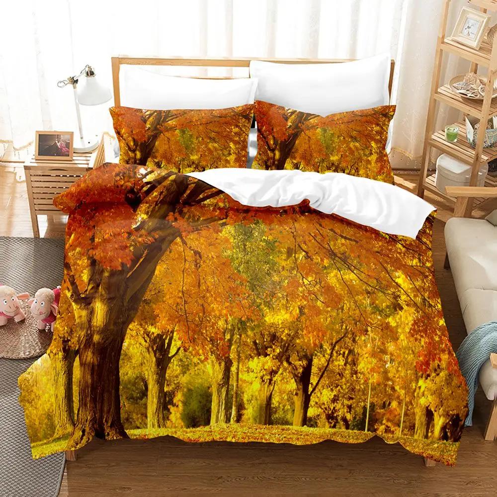 Комплект пододеяльников Natural Landscape Blue Sky Lawn Flower Double Queen King Size 2/3 шт. Полиэстеровое одеяло для детей, подростков и взрослых
