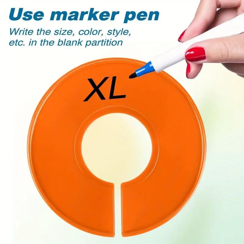 10Pcs Plastic Clothing Rack Size Dividers Round Hangers Closet Dividers Garment Tags Size Marking Ring