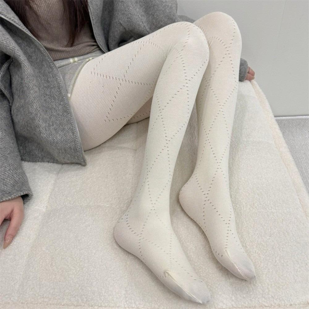 Fashionable Jacquard Knitted Stockings High-elastic Basic Pantyhose Thermal Leggings Daily Wear