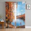 Climbing In Mountains Beautiful Autumn Sheer Curtains For Bedroom Living Room Tulle Curtains For Kitchen Window Voile Curtains