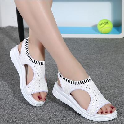 Модные красивые женские летние сандалии, сандалии на платформе, дышащая удобная обувь для покупок, женская прогулочная обувь