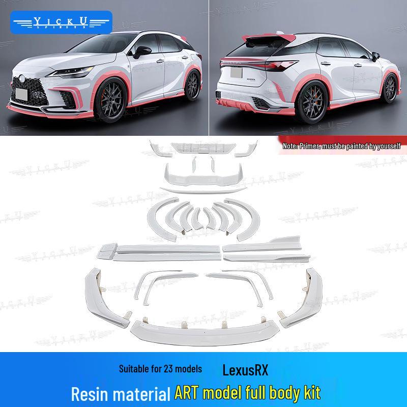 Комплект карбонового обвеса для Lexus RX350/500 (Передний сплиттер, Расширители арок, Задний диффузор, Пороги, Спойлер на крышку багажника, 2023-2025)