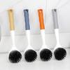 Pot Brush Household Kitchen Brush Pot Dishwashing Artifact Washing Pot Non-oil Brush Long Handle Cleaning Brush Descaling Oil Stain