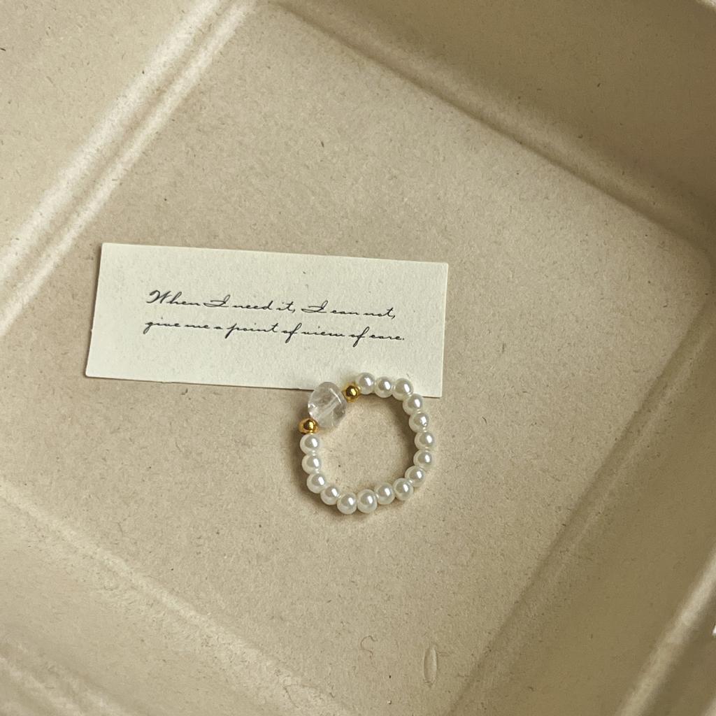 Цветное хрустальное кольцо с бисером, нишевый дизайн, чувство высокого класса, кольцо на палец, темперамент легкой роскоши, универсальные кольца-аксессуары