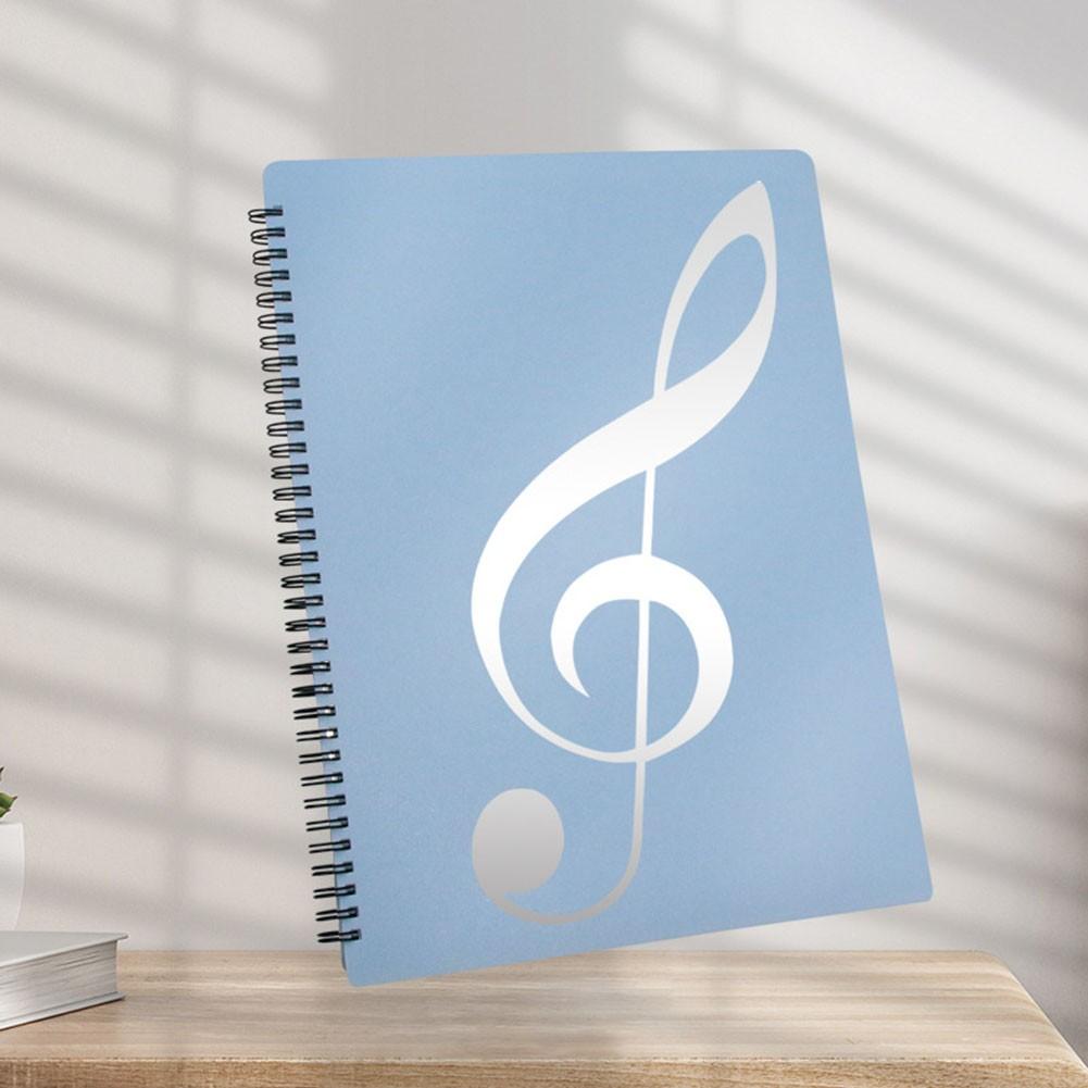 Рукописная тетрадь с гибким станом для музыки, перелистывание страниц