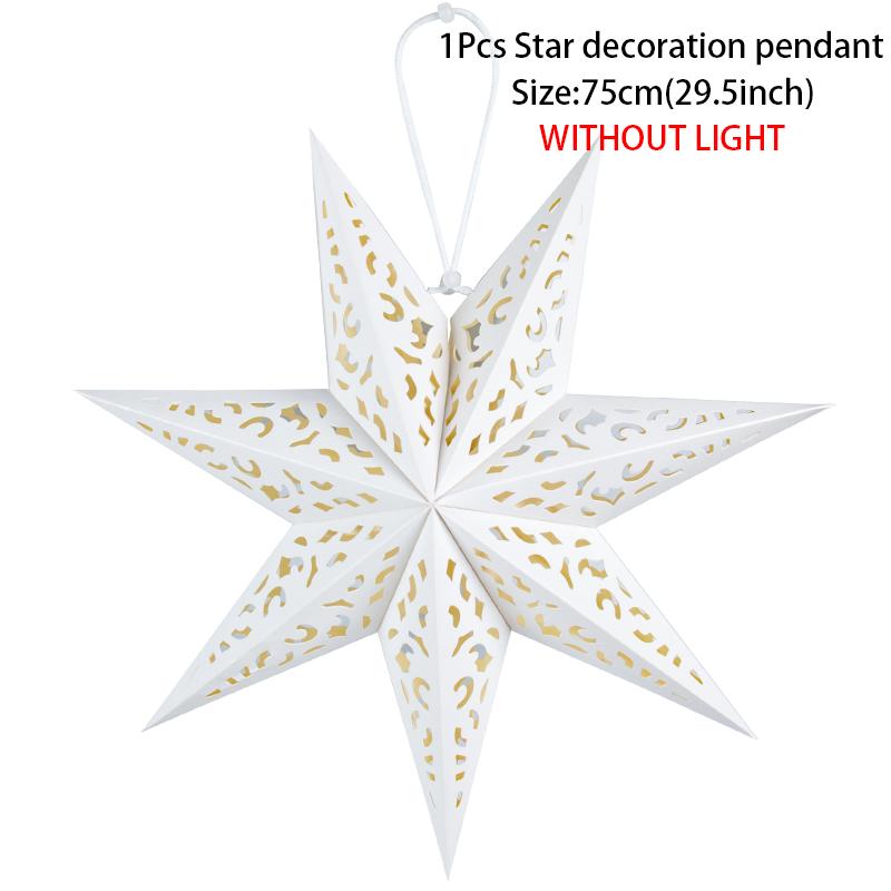 Hollow Out Paper Star Hanging Pendant Eid Mubarak Home Decoration Led Star Light Paper Lantern Ramadan Eid Al Adha Kareem Decor