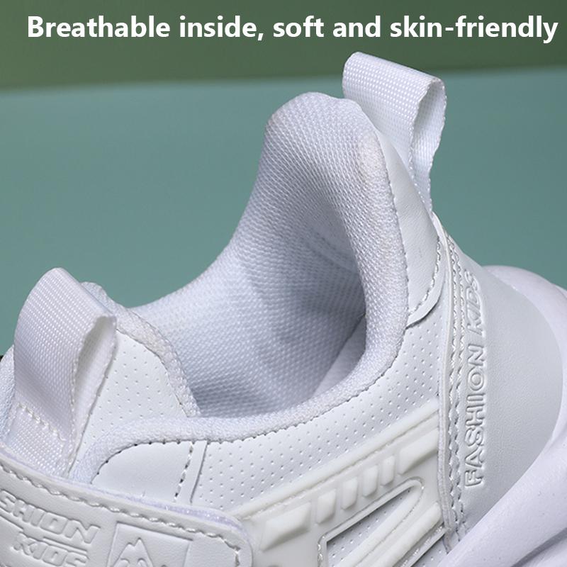 Модные детские кожаные кроссовки, спортивная детская повседневная обувь для мальчиков и девочек, дышащая нескользящая школьная обувь для прогулок