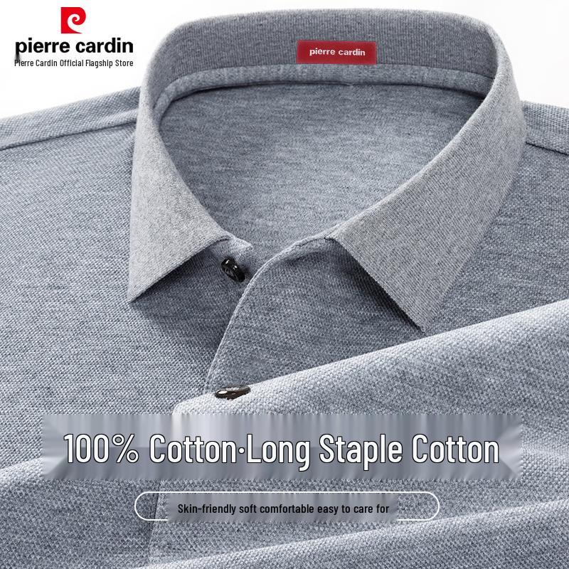 Pierre Cardin Мужская хлопковая футболка-поло с длинным рукавом 100%