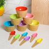 1/7pcs Vibrant Color Ice Cream Bowls with Spoons Dessert Sundae Dishes Set for Birthday Holiday Party Ice Cream Favor Gift Decor