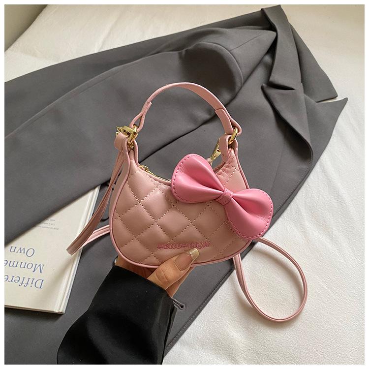 Мини сумка кроссбоди с бантом, Модная, Простая и Стильная, Повседневная ромбовидная сумка на одно плечо