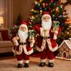 Рождественская фигурка Санты Стоящая фигура Санта-Клауса с мешком подарков и подарочной коробкой Рождественское украшение для праздничной вечеринки Домашний декор