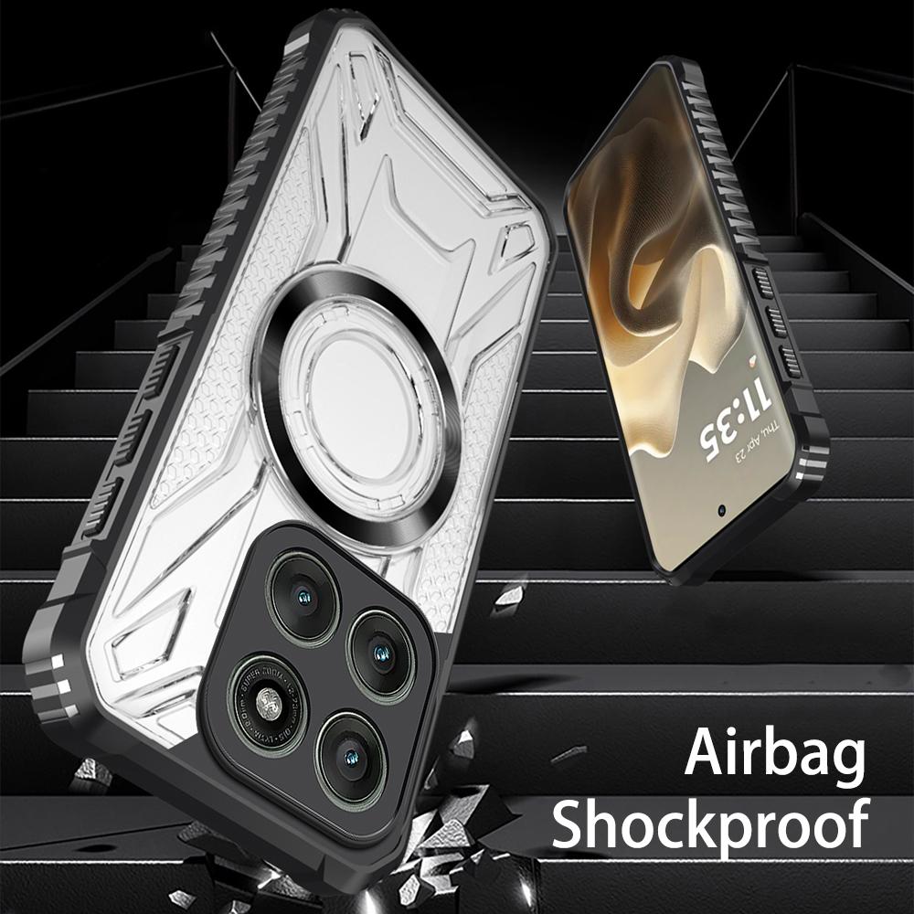 KEYSION Прозрачный магнитный чехол для Motorola Edge 60 Pro 5G Силикон+ПК Ударопрочная задняя крышка для телефона для Edge 60 Fusion 60S