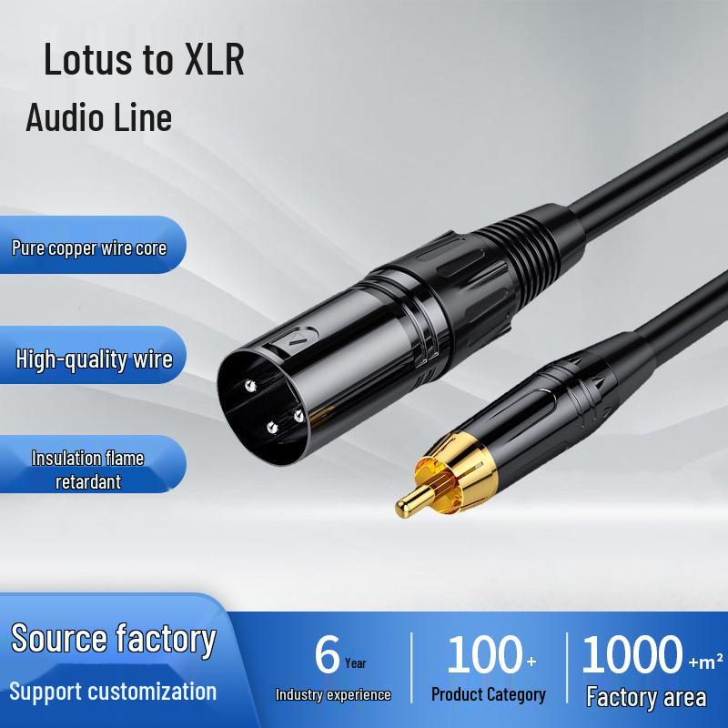 RCA to XLR Adapter Cable for Speaker, Microphone, Guitar, and Instrument Connection