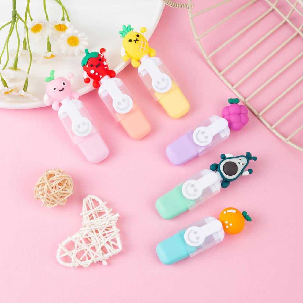 Капибара Мультяшный Фруктовая Тема 6-Цветный Набор Хайлайтеров на Рождество