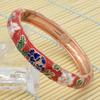 Hanfu Accessories Filigree Enamel Bangle Cheongsam accessories Hollow Out Peony Bracelet  Girls