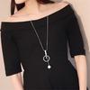 Women Fashion Circle Bar Pendant Sweater Chain Necklace Jewelry