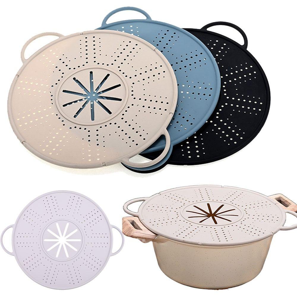 Heat Resistant Steamer Insert Tray Anti-scald Handles Spill-proof Pot Lid Silicone Steamer Pad Pot
