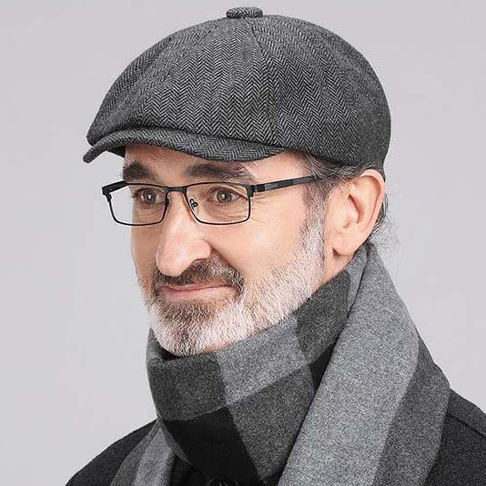 Painters Hats Cycling Caps Windproof Men Winter Hats Men Berets Newsboy Berets Octagonal Hats