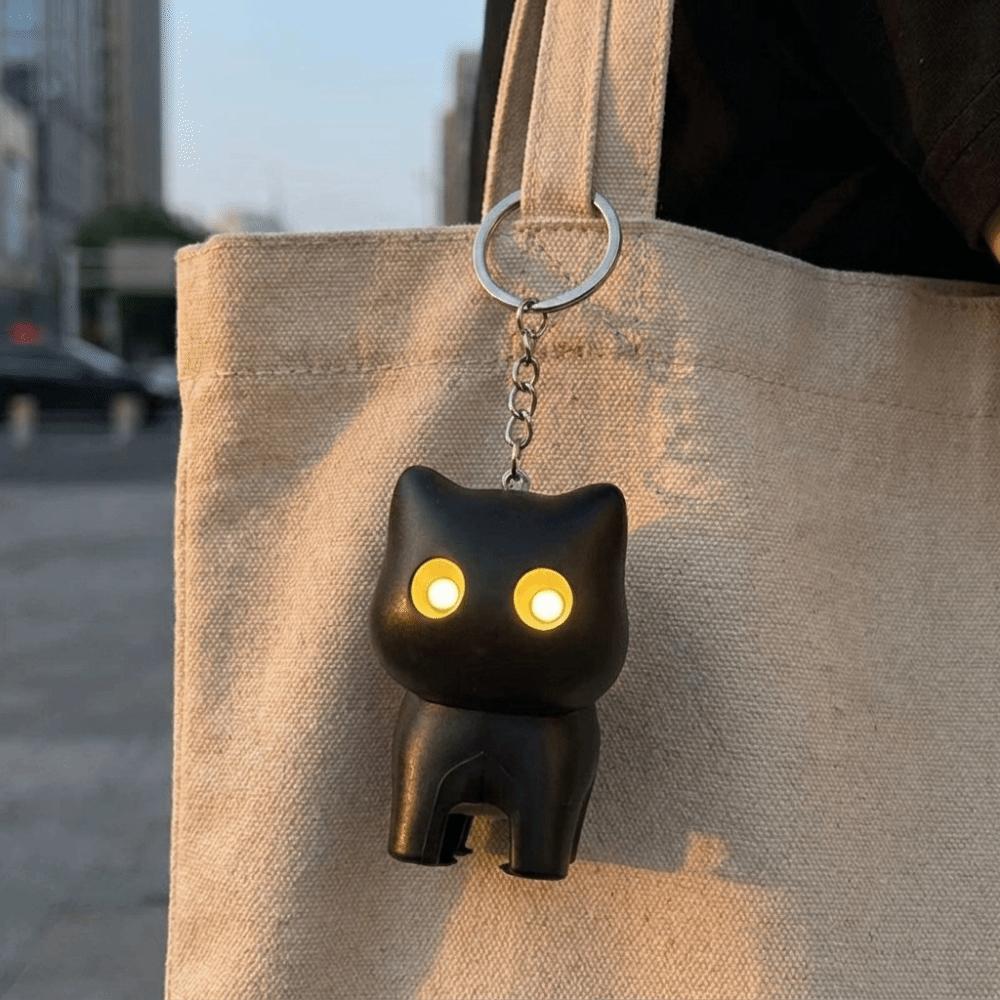 Sound Effects Cat Night Light Keychain Portable Car Ornament Backpack Accessory