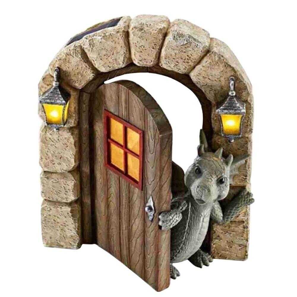 Смола Статуя Читающий Дракон Статуя 3 Цвета Статуя Обниматель Дерева Статуя Эльфа Наружная Настенное Украшение