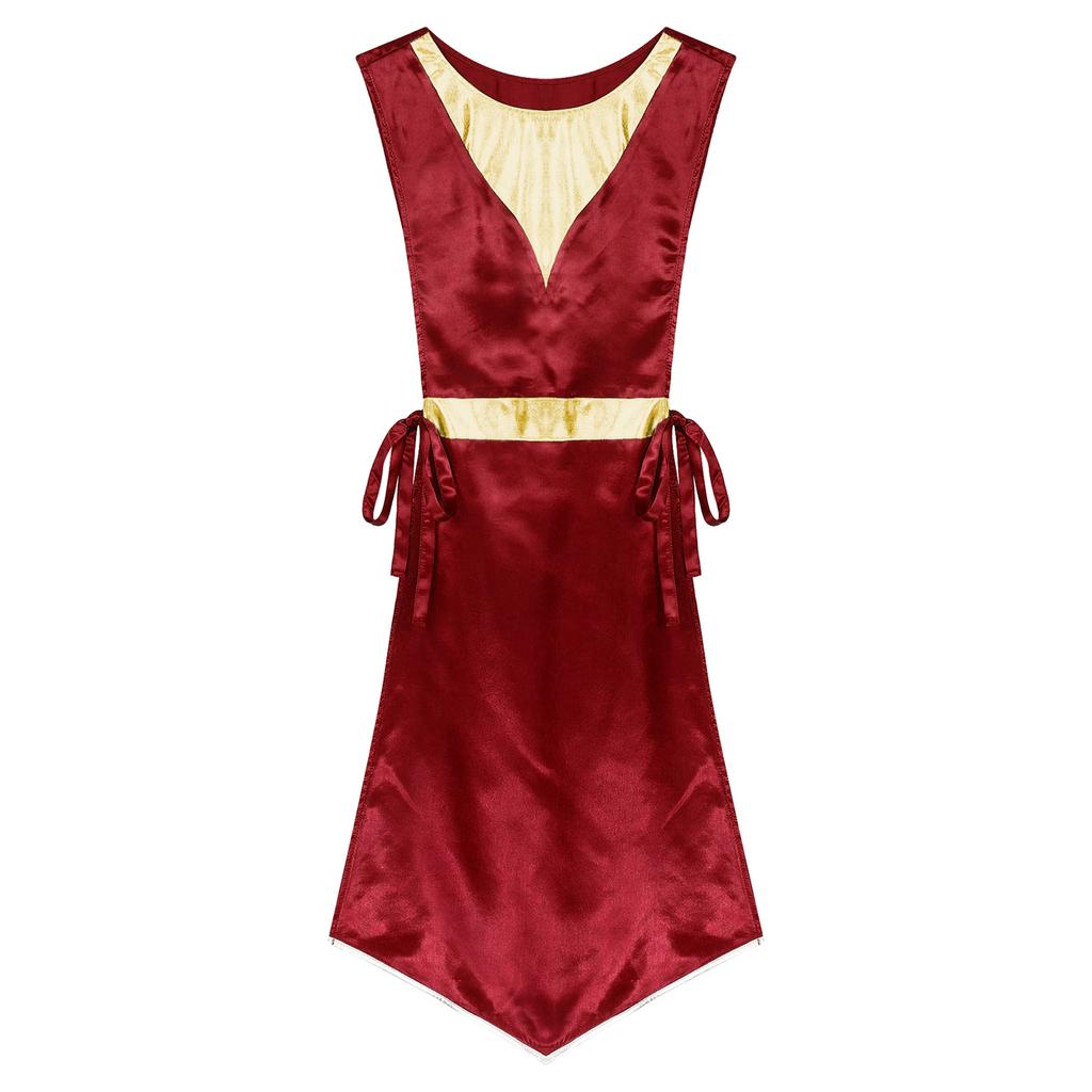 Женское церковное одеяние для хорового выступления, туника, металлизированная пэчворк, шнуровка по бокам, разрезы, атласное платье, танцевальная одежда